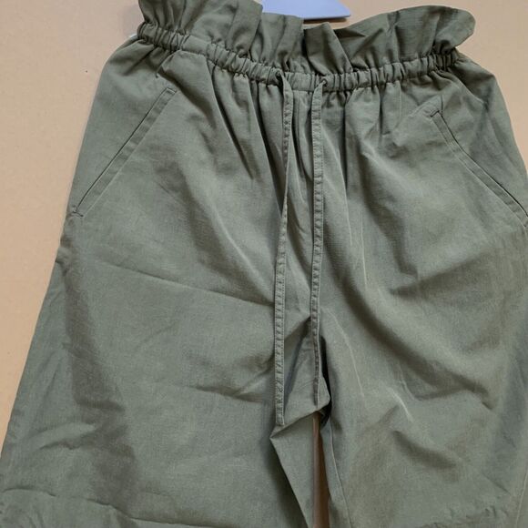 The GROUP by BABATON Olive Hi Waist Drawstring Paper Bag Wide Leg KERRI Pants - Picture 3 of 15